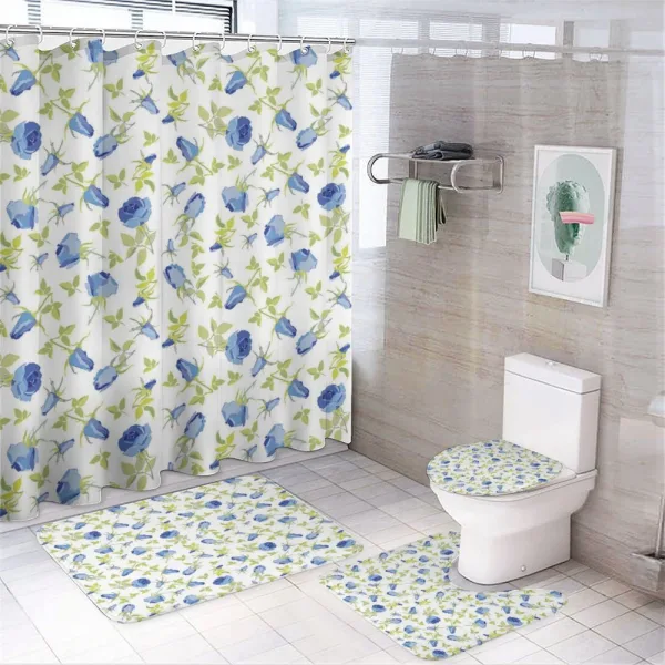 Ornate Rose Buds on a shower curtain