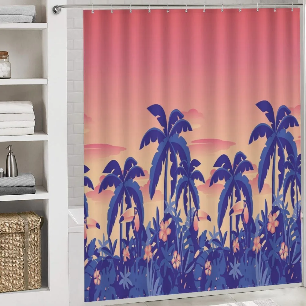 Palm Tree Toucan Sunset Art — Detail 4