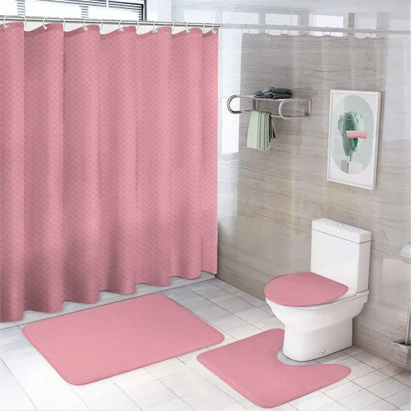 Quatrefoil Motif on a shower curtain