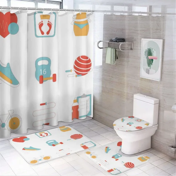 Weight Loss Theme on a shower curtain