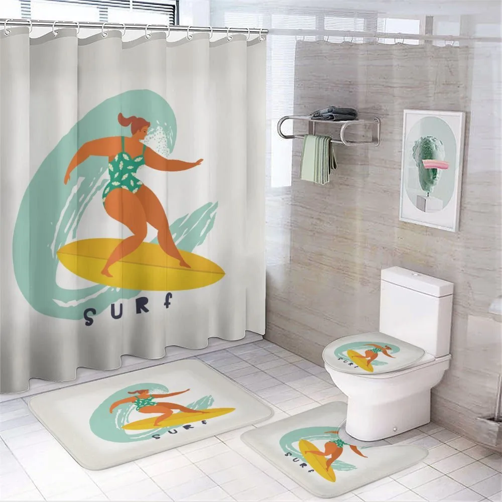 Woman Surfer on the Waves Art — Your design