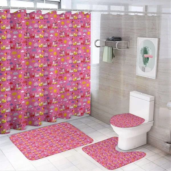 Animal Train Theme on a shower curtain