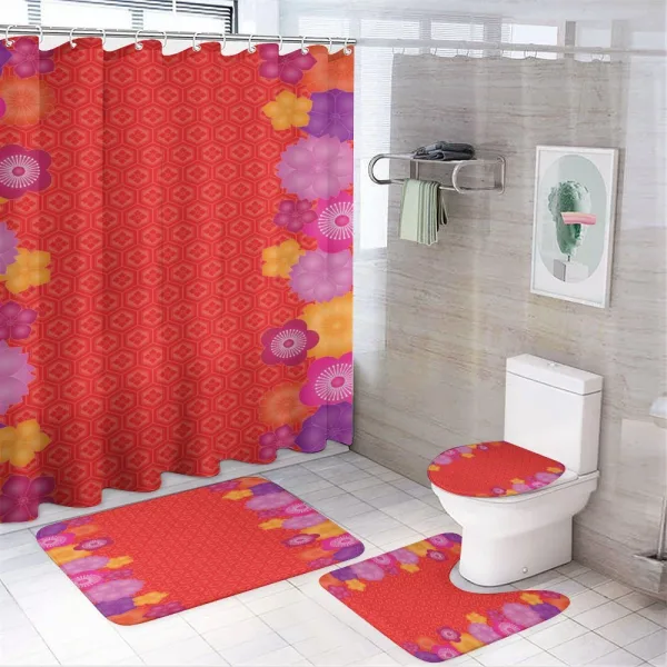 Auspicious Bellflower on a shower curtain