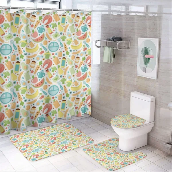 Baby Food Banana Watermelon on a shower curtain