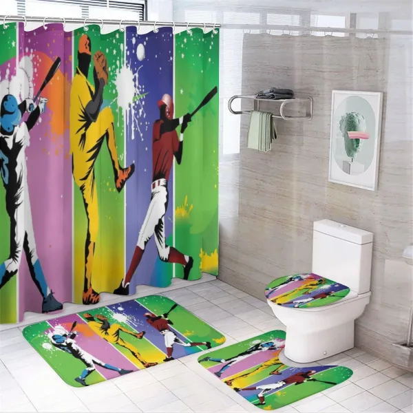 Baseball Grunge Splash on a shower curtain
