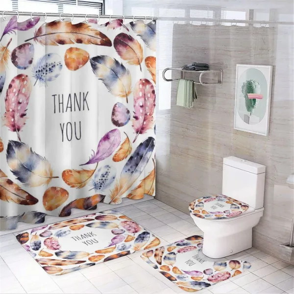 Bird Feathers Thank You on a shower curtain
