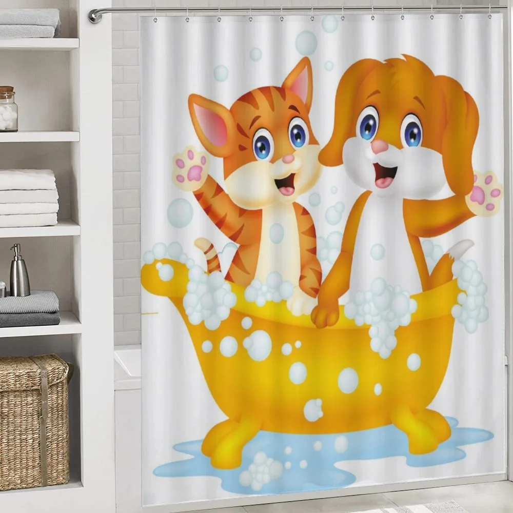 Cartoon Cat and Dog Bath — Detail 4