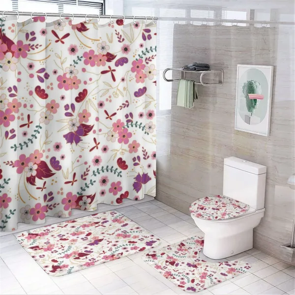 Cartoonish Flowers on a shower curtain