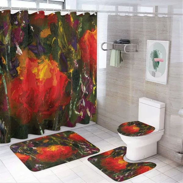 Colorful Composition on a shower curtain