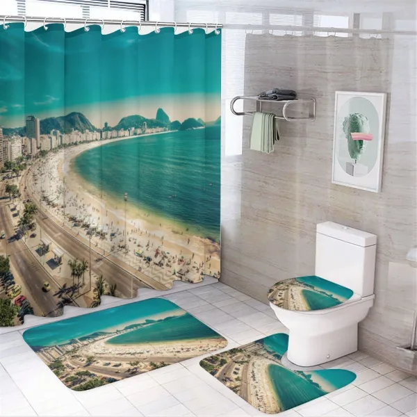 Copacabana Beach Art on a shower curtain