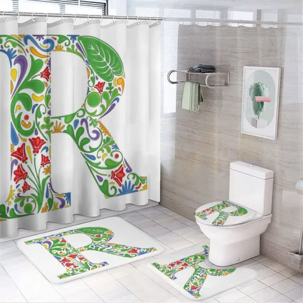 Flora Themed Uppercase on a shower curtain