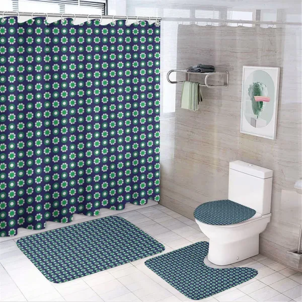 Floral and Round Dots on a shower curtain