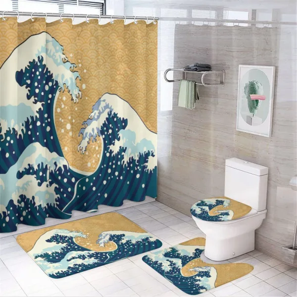 Foamy Sea Storm on a shower curtain