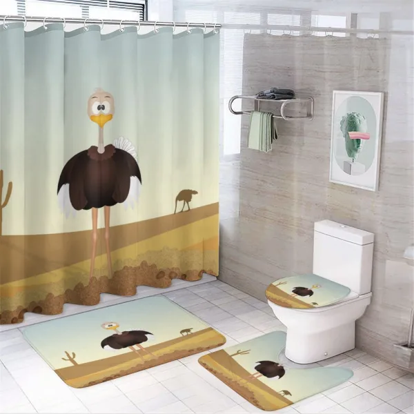 Front Portrait Desert Area on a shower curtain