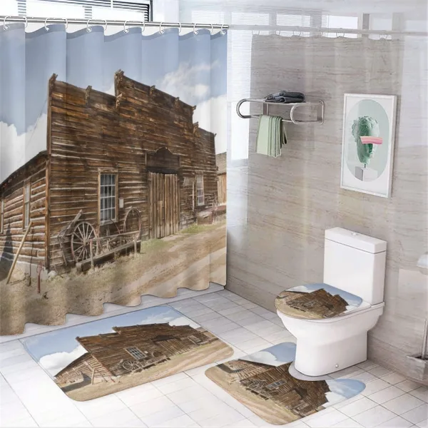 Ghost Town on a shower curtain
