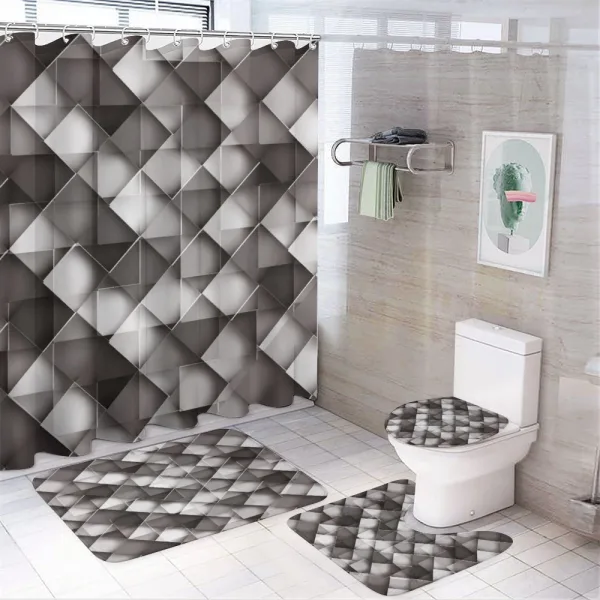 Grey Ombre Squares on a shower curtain