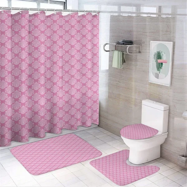 Intricate Damask Motifs on a shower curtain
