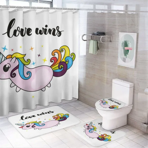 LGBT Slogan Tail on a shower curtain