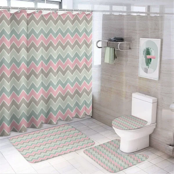 Modern Abstract Forms on a shower curtain
