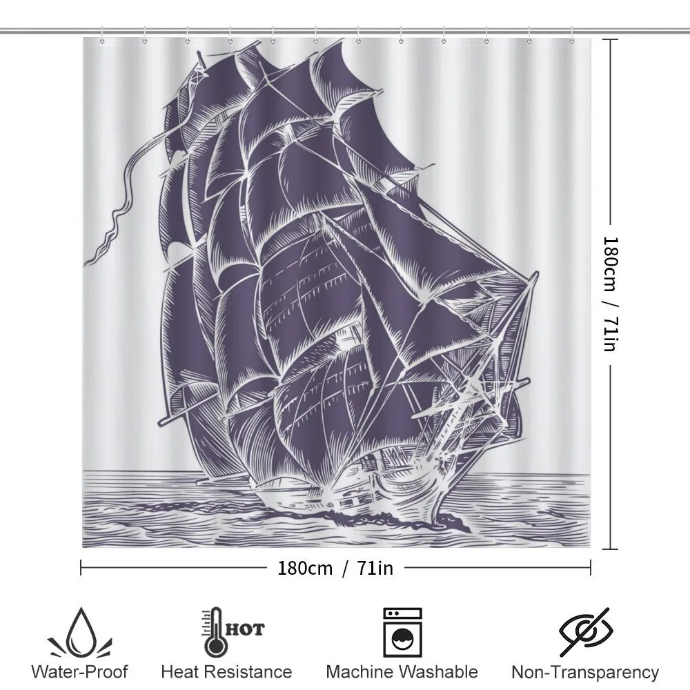 Old Sail Boat in Sea — Detail 2