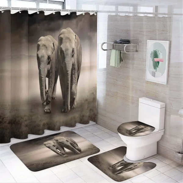 Pair of Animals Dust on a shower curtain