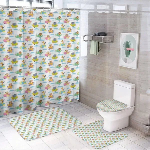 Pilot Baby Animals on a shower curtain
