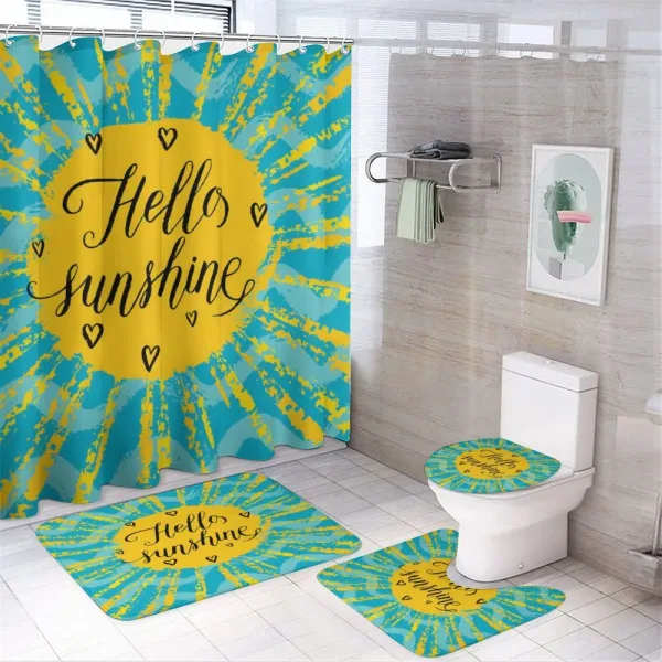 Sun Motif Stripes on a shower curtain