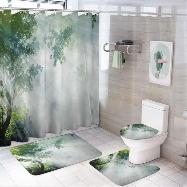 Sunbeams Shadows Idyllic on a shower curtain