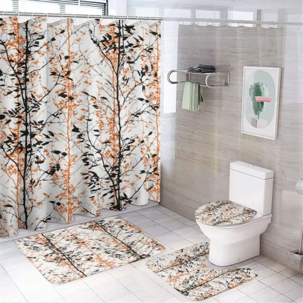 Tree Silhouettes Artwork on a shower curtain