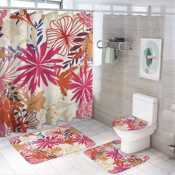 Vivid Floral Arrangement on a shower curtain