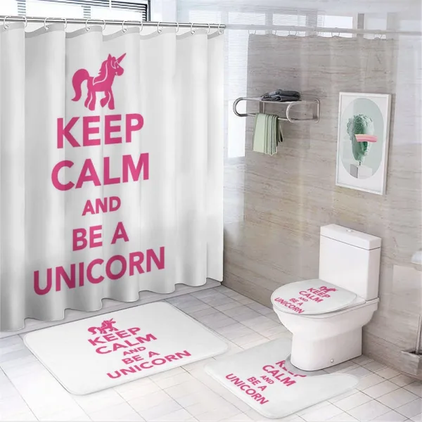 Be a Unicorn Text on a shower curtain