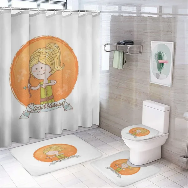 Cartoon Girl Bow on a shower curtain