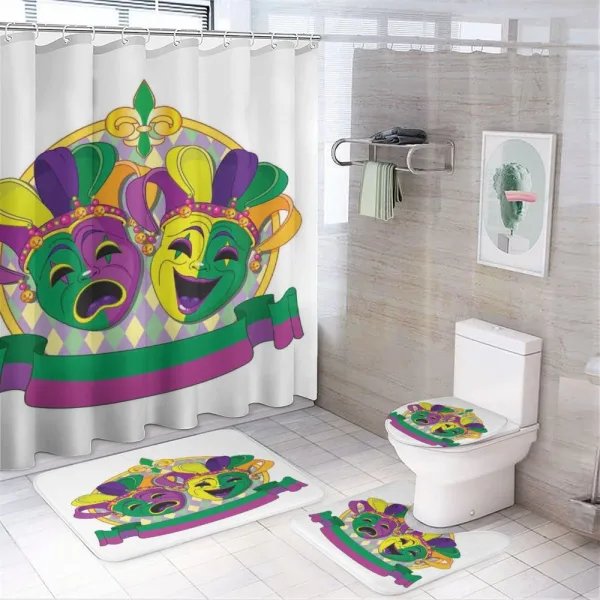 Comedy and Tragedy on a shower curtain