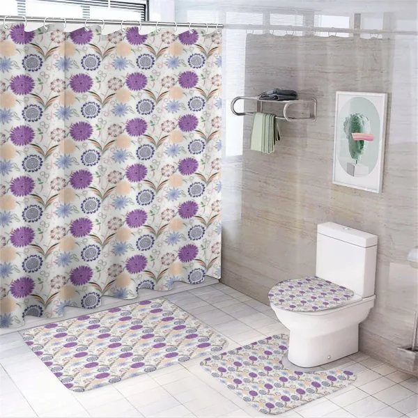 Flourishing Nature Design on a shower curtain