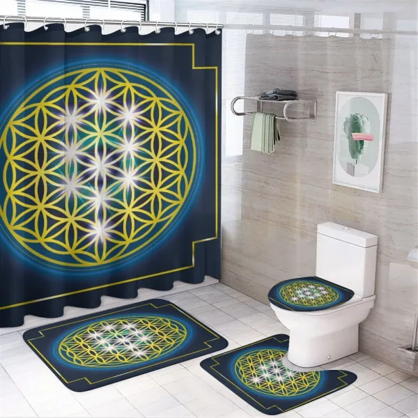 Flower of Life Spirals on a shower curtain