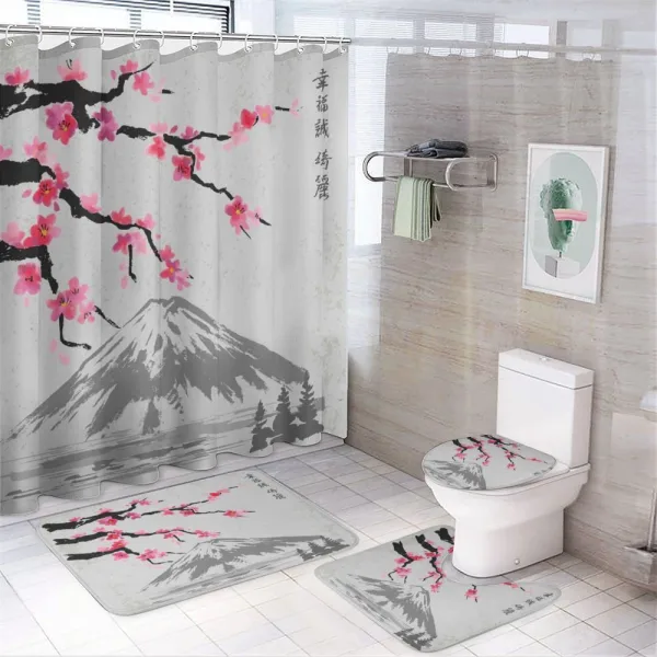 Fujiyama Cherry Blossoms on a shower curtain