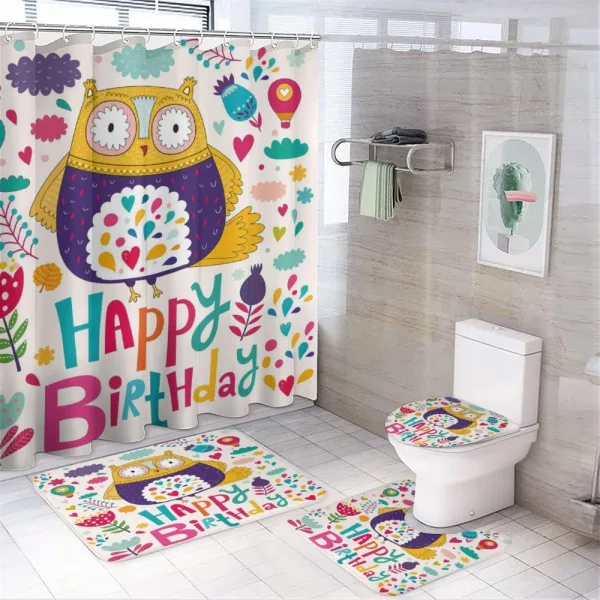 Funny Greeting Doodle Art on a shower curtain