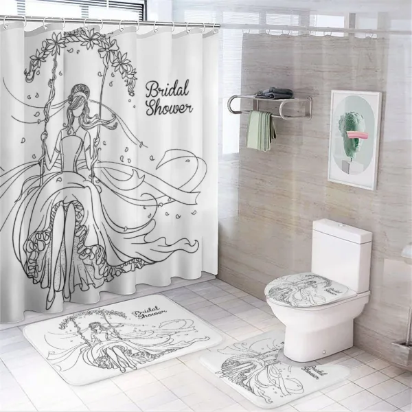 Hand Drawn Floral on a shower curtain