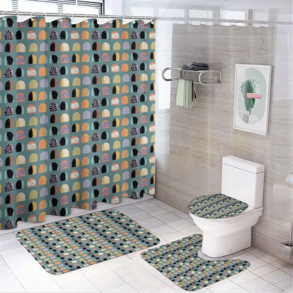 Hand Drawn Shapes on a shower curtain