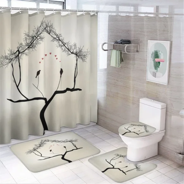 Love Birds Branch on a shower curtain