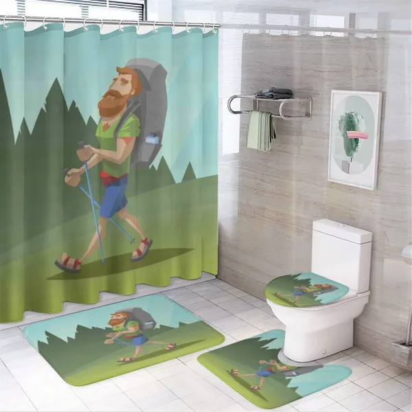 Outdoor Activity Hike on a shower curtain