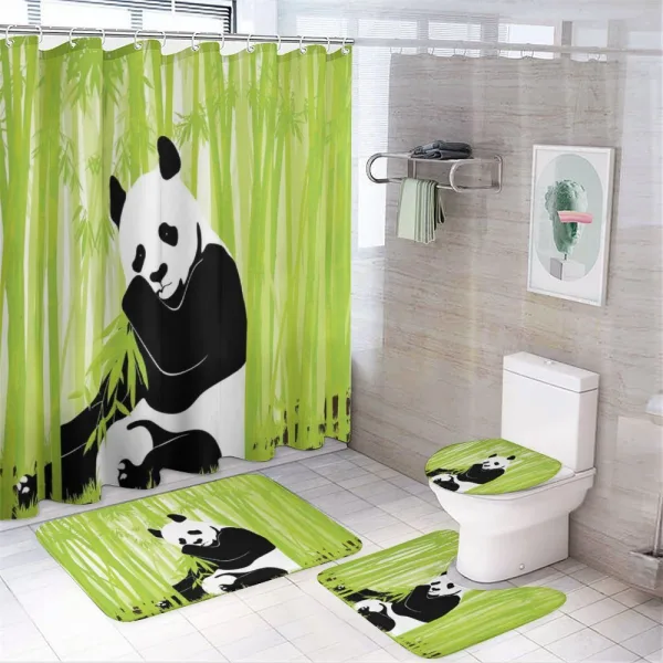 Panda in Bamboo Forest on a shower curtain