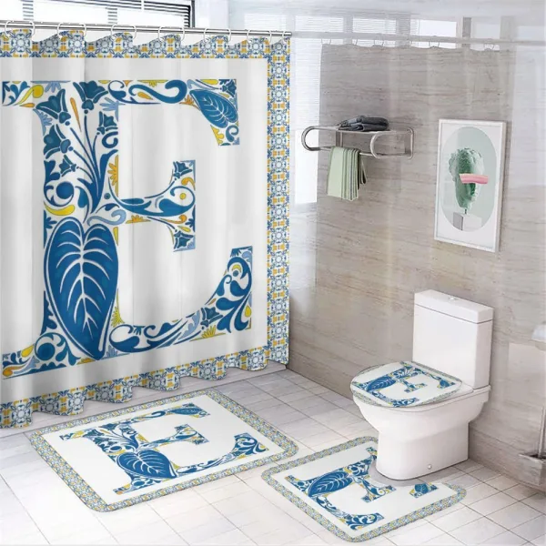 Portuguese Tiled ABC on a shower curtain