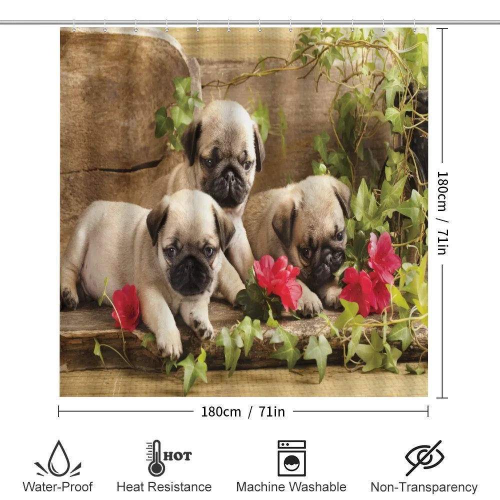 Sibling Puppies Flowers — Detail 2