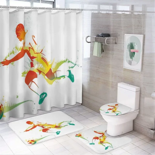 Soccer Player Athlete on a shower curtain