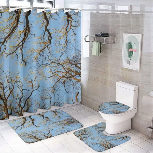 Vibrant Sky with Trees on a shower curtain