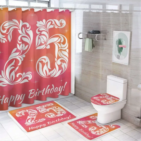 25 Number on a shower curtain