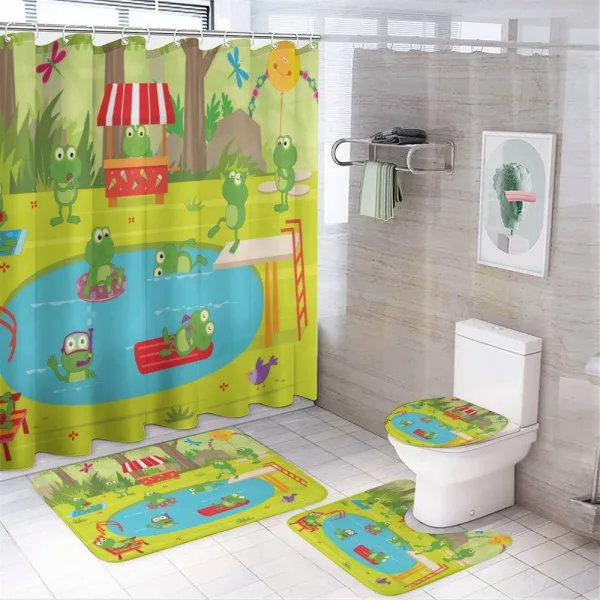 Animal Pool Party Fun Forest on a shower curtain