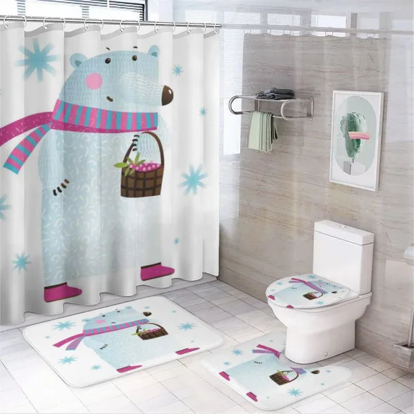 Berry Basket Bear on a shower curtain