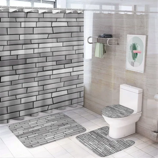 Brick Wall English Style on a shower curtain